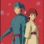 Placeholder: two elves. woman and man. Christmas scene. poster. marvel comic. low-key