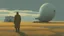 Placeholder: surreal science-fiction painting, Simon Stålenhag, Denis Sarazhin, ominous sky, Alex Colville