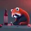 Placeholder: digital art minimal artistic zen sad red panda alcoholic unreal engine