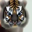 Placeholder: Gorgeous and lovely Chinese zodiac baby tiger. Its crystal ice hair is like Chinese ceramics, and it is as charming as snowflakes. super fine fur, black pupils eyes, whole body, Standing on the surging red agate sea, jewelry, complex details, movie lights, gold design, illusory engine, octane rendering,by Jordan Grimmer, high-definition aesthetic pictures, 3d rendering, virtual engine, very detailed --v 4