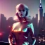 Placeholder: Ultra Realistic retro sci-fi portrait New York image from 1960, many explosions, sweet young Jane Fonda, tight latex suit, weapon, fighting stance, soft color, highly detailed, unreal engine 5, ray tracing, RTX, lumen lighting, ultra detail, volumetric lighting, 3d, finely drawn, high definition, high resolution.