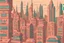 Placeholder: view of a futuristic city in the style of wes anderson