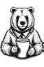 Placeholder: Office bear holding delicious cup of coffee, vector black & white