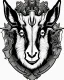 Placeholder: I want a goat head in vector black and white white background