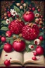 Placeholder: Blooming pomegranate, nuts, Yalda night, Hafez book, Iranian culture