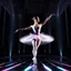 Placeholder: mocap graphic: balerina in a recursive 3d fractal stage with disco lights