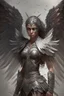 Placeholder: female warrior angel with black wings