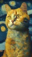 Placeholder: Kedi portesi, Van Gogh tarzında