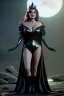 Placeholder: Raquel Welch as evil queen in black leather gown, angry, busty, curvey, cleavage, unreal 5, octane render, cinema4d, dynamic lighting, dramatic lighting, 4k, redshift render, highly detailed, hyper realistic