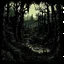 Placeholder: forest landscape drawn in the art style of Darkest Dungeon