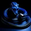 Placeholder: Blue Computer Hacker Snake. NFT Pixel Art