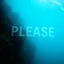 Placeholder: photograph, the word 'PLEASE' in the style of underwater photographer Brett Stanley