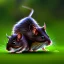 Placeholder:  Field mouse drinking water, cartoon, dark, high definition, ultra 8 k,