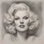 Placeholder: Jean harlow, pencil drawing in colors