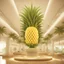 Placeholder: A tourist resort in the shape of a pineapple, interior design, section