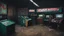 Placeholder: desolate dark arcade, many arcade cabinets, horror, no humans