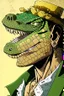 Placeholder: A comic portrait of Crocodile, from One Piece