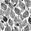 Placeholder: leaf pattern simple design black on white background vector