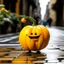 Placeholder: a yellow tomato is dancing in the street