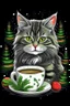 Placeholder: Christmas cat and coffee graphic