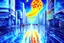 Placeholder: Epic futuristic street, exoplanet in the sky, impressionism painting