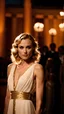 Placeholder: Medium shot portrait fascinating beautiful actress "Diane Kruger" as Helen of Troy, the most beautiful lady in the ancient Greek legends, age 17, passionate to show mercy, short blonde hairstyle irredscent light brown color, wearing white and golden dress like queen, 64 megapixels, bokeh, dynamic lighting, sophisticed mood, intricate expressions and feelings, filmic, superb shot, ancient Greek historic, realistic photography