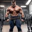 Placeholder: over muscular jedi with gigantic biceps with veins in the training room