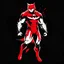 Placeholder: Catman art illustration black background red and white color full body