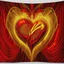 Placeholder: electric heart in red and golden tapestry