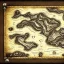 Placeholder: dnd, fantasy, map of the realm, black sand, map, parchment, illustration, river of blood, demonic