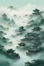 Placeholder: Jiangnan, green wind, clouds and mist, a little blue-green, ancient style, poetry and illustrations, very clear and delicate