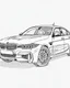 Placeholder: full A BMW M5 car, line drawing