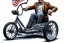 Placeholder: true-to-life pencil and color marker portrait of realistic joe biden riding a tricycle, with an extra set of carrying wheels and rollcage for safety, by kim jung gi