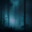 Placeholder: fog in the forest at night