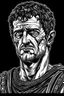 Placeholder: portrait roman mark antony black comic style