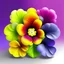 Placeholder: Create multicoloured flower pansy and colour background