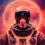 Placeholder: Midjourney style of detailed and intricate skull wearing red sunglasses| wearing cosmonaut suit| portrait and science fiction theme| aurora lighting| nebula and stars| stunning environment| volumetric lighting| vibrant