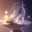 Placeholder: a glass slipper, a hyperrealistic photo, transparent body, crystal, shells, pastel colours flowers and leaves transparent, professional light, rock, rococo, Artstation, intricate detail realism hdr, intricate detailed 8 k, with ornate jewelled, intricate detailed 4 k