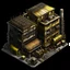Placeholder: A high resolution very realistic, izometric image of "Warehouse". in the style of the game Factorio with no background with a 10 pixel transparent margin. The style is steampunk, factory, pollution, trending on ArtStation, 4K, hyper-realistic, focused, extreme details, Unreal Engine 5, cinematic