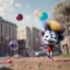 Placeholder: Ultra realistic circus scene. Sweet big hair monster flying. playing with Child’s, smile, happy, color bubbles, smooth color, waist up view, Wes Anderson style, a lot of people background, highly detailed, concept art, unreal engine 5, god rays, ray tracing, RTX, lumen lighting, ultra detail, volumetric lighting, 3d, finely drawn, high definition, high resolution.