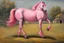 Placeholder: a pink horse like a 19th painting