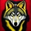 Placeholder: Black red and yellow wolf