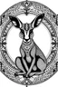 Placeholder: mandala kangaroo : black and white with white background.