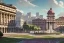 Placeholder: Piazza De Ferrari on hill, waterfall,Vignola classicism ,palladio,rooftitles, uphill road building ,Various colourful city,A beautiful,liveable street with beautiful Human scaled,,green building,plants,tree,stairs,detailed facades,hyperrealistic,photorealistic,4k,