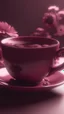 Placeholder: a cup of tea with a cup of flowers, in the style of light magenta and brown, monochromatic masterpieces, 32k uhd, refined aesthetic sensibility, soft yet vibrant, caffenol developing, barbiecore —ar 10:13 —s 750