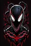 Placeholder: vector art, venom deadpool hybrid, illustration, black background, Vectorstock, flat