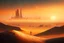 Placeholder: sunrise, distant city, sand, arid land, epic, sci-fi