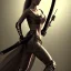 Placeholder: Beautiful women with katana sword