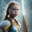 Placeholder:  Greta Thunberg portrait as shera sci-fi fantasy style, 8k, dark