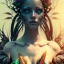 Placeholder: Portrait of beautiful girl, plant, metal, feathers, Dryad, fae, sidhe, ominous, nature, plants, wildflower, facepaint, dnd character portrait, intricate, oil on canvas, masterpiece, expert, insanely detailed, 4k resolution, retroanime style, cute big circular reflective eyes, cinematic smooth, intricate detail , soft smooth lighting, soft pastel colors, painted Renaissance style,bokeh, 800mm lens